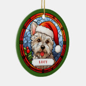 West Highland Terrier Keramik Circle Ornament (Rechts)