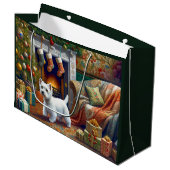 West Highland Terrier Large Gift Bag Große Geschenktüte (Vorderseite Schrägansicht)