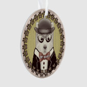 West Highland Terrier mit Brillen Ornament (Vorderseite)