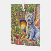 West Highland Terrier Ornament Aus Glas (Vorderseite links)