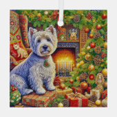 West Highland Terrier Ornament Aus Glas (Rückseite)