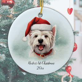 West Highland Terrier Personalisiert Erstes Weihna Keramik Ornament
