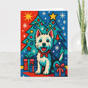 West Highland Terrier Pop Art Weihnachtskarte Karte
