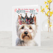 West Highland Terrier Queen for Day Funny Birthday Karte (Gelbe Blume)