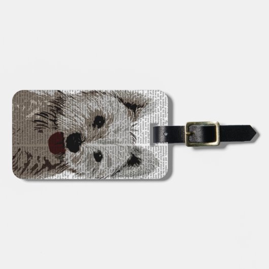 West Highland Terrier Schlicht Gepäckanhänger (Vorderseite horizontal)