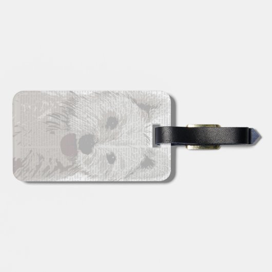 West Highland Terrier Schlicht Gepäckanhänger (Rückseite horizontal)