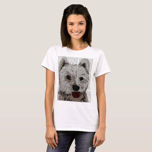 West Highland Terrier Schlicht T-Shirt (Vorne ganz)