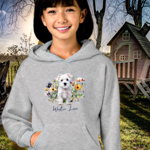 West Highland Terrier und Wildblumen Hoodie