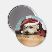 West Highland Terrier Weihnachtsmannmütze Christma Magnet (Vorderseite/Rückseite)