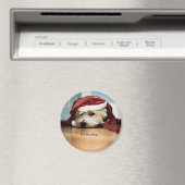 West Highland Terrier Weihnachtsmannmütze Christma Magnet (In Situ (Geschirrspüler))