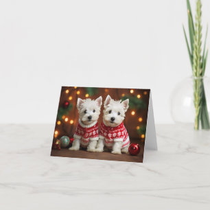 West Highland Terrier Welpen Weihnachtskarte Karte