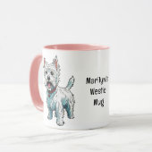 West Highland Terrier, Westie. bearbeitbar Tasse (Vorderseite Links)