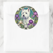 West Highland Terrier Westie Runder Aufkleber (Tasche)