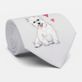 West Highland Terrier White Fur Westie Krawatte