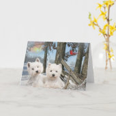 West Highland Terrier Wintertag Karte (Gelbe Blume)