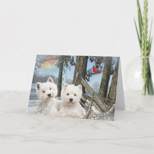 West Highland Terrier Wintertag Karte