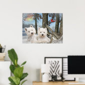 West Highland Terrier Wintertag Poster (Heimbüro)