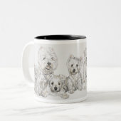 West Highland Terrier Zweifarbige Tasse (Vorderseite Links)