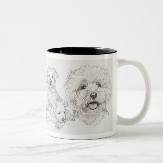 West Highland Terrier Zweifarbige Tasse (Rechts)