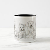 West Highland Terrier Zweifarbige Tasse (Mittel)