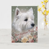 West Highland Terrier zwischen Rose Karten (Gelbe Blume)