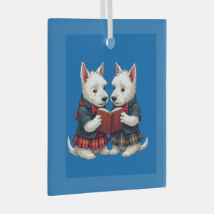 West Highland Terriers Burns Night Gedichte lesen Ornament Aus Glas