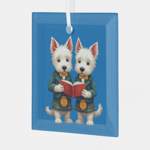 West Highland Terriers Burns Supper Gedichte lesen Ornament Aus Glas