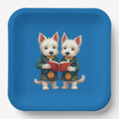 West Highland Terriers Burns Supper Reading Poetry Pappteller (Vorderseite)