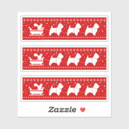 West Highland Terriers Christmas Schlitten Hunde Aufkleber