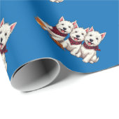 West Highland Terriers, schottisches Halstuch  Geschenkpapier (Rolleneckpunkt)