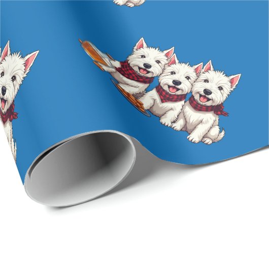 West Highland Terriers, Scottish Neckerchief Geschenkpapier (Rolleneckpunkt)