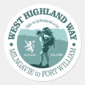 West Highland Way Runder Aufkleber (Vorderseite)