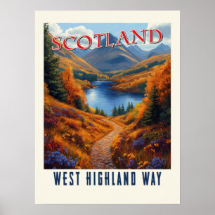 West Highland Way Schottland Vintage-Wanderreisen Poster