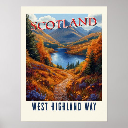 West Highland Way Scotland Vintages Wandern Poster (Vorne)