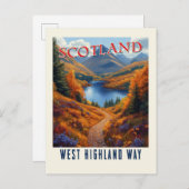 West Highland Way Scotland Vintages Wandern Postkarte (Vorne/Hinten)