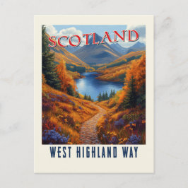 West Highland Way Scotland Vintages Wandern Postkarte