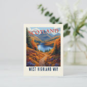 West Highland Way Scotland Vintages Wandern Postkarte (Stehend Vorderseite)