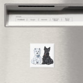 West Highland White & Scottish Terriers Magnet (In Situ (Geschirrspüler))