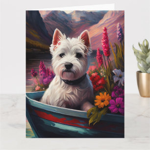 West Highland White Terrier auf dem Schiff Karte