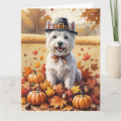 West Highland White Terrier Autumn Leaves Karte (Vorderseite)