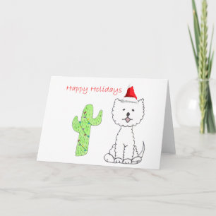 West Highland White Terrier Cactus Christmas Feiertagskarte