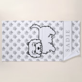 West Highland White Terrier Cartoon Dog & Name Strandtuch (Vorderseite)
