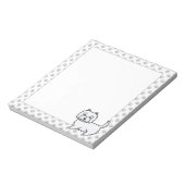 West Highland White Terrier Cartoon Dog & Paws Notizblock (Rotiert)