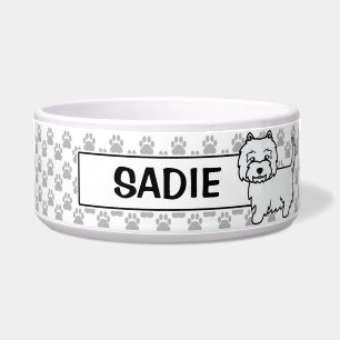 West Highland White Terrier Cartoon-Hund Napf