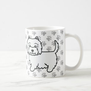 West Highland White Terrier Cartoon Hund & Pfoten Kaffeetasse