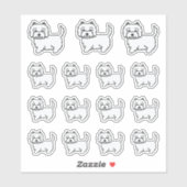 West Highland White Terrier Cartoon Hunde Aufkleber (Blatt)