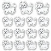 West Highland White Terrier Cartoon Hunde Aufkleber (Vorderseite)