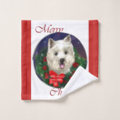West Highland White Terrier Christmas Badhandtuch Set (Waschlappen)