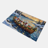 West Highland White Terrier Christmas Boat Holiday Fußmatte (Schrägansicht)