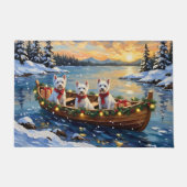 West Highland White Terrier Christmas Boat Holiday Fußmatte (Vorderseite)